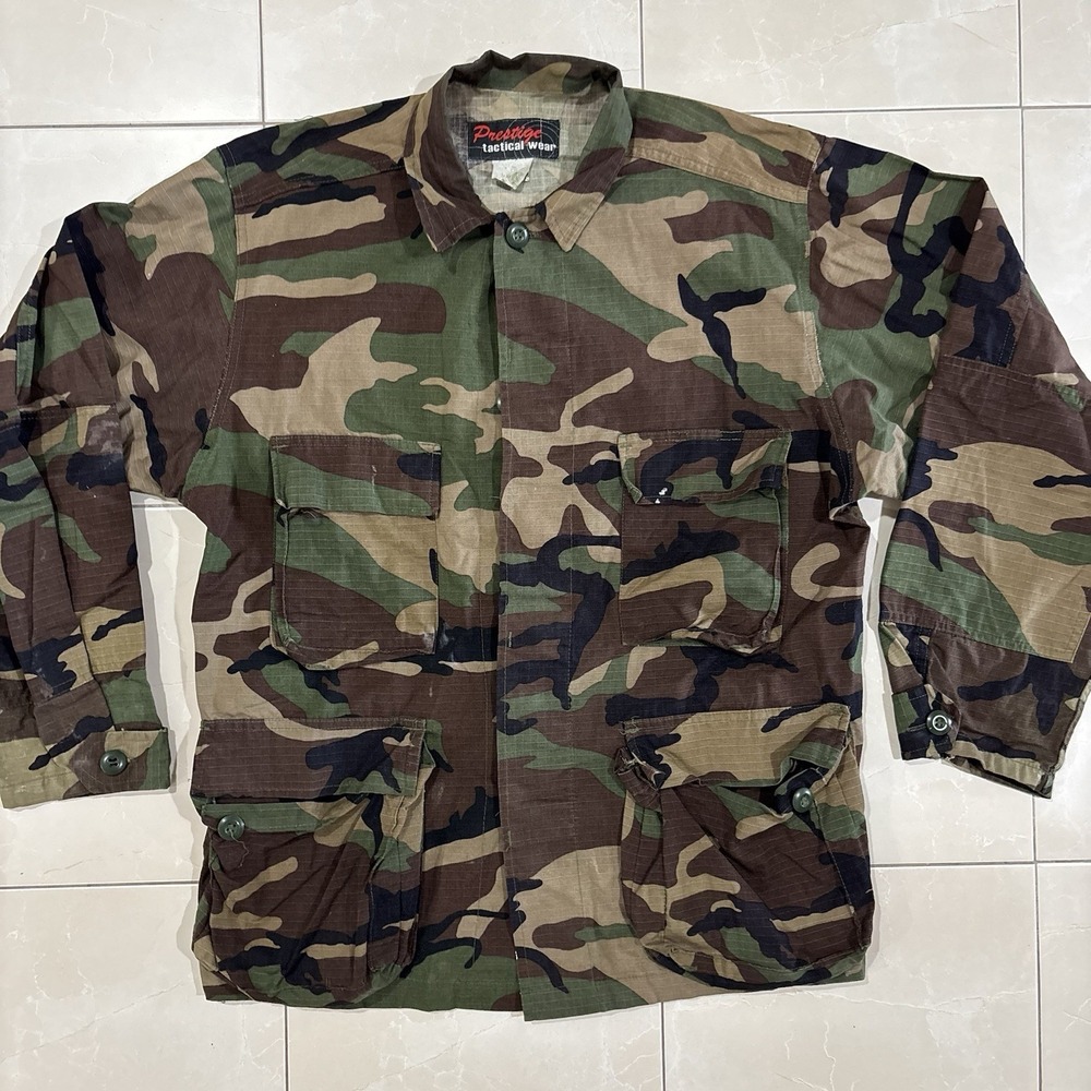 Vintage Camo Button Shirt Hunting Men's M Ripstop Shooting Outdoors 90s Gorp